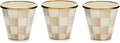 MACKENZIE-CHILDS Enamel Herb Pots, Small Plant Pots for Herbs or Flowers, Set of 3, Brown-and-White Mocha Check-Ruum Studio Home