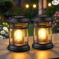 Solar Lanterns Outdoor Waterproof: 2 Pack Hanging Solar Lights for Outside Patio Porch Garden Tabletop Decor - Bright LED Warm White Solar Powered Lighting - 2025 Gardening Lovers Mom Gifts-Ruum Studio Home