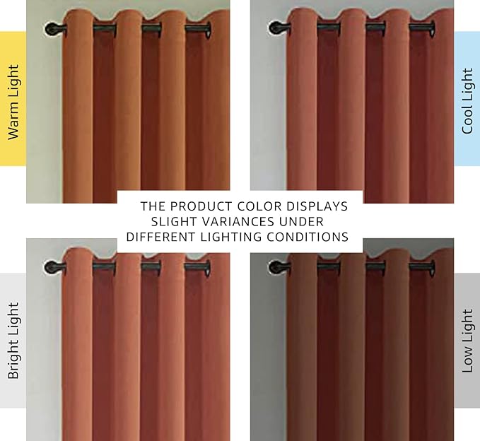H.VERSAILTEX Holiday Decor Thermal Insulated Blackout Curtains for Bedroom Room Darkening Nursery/Baby Care Curtains,Grommet Panels, 52 by 84 - Inch - Orange - Set of 2-Ruum Studio Home