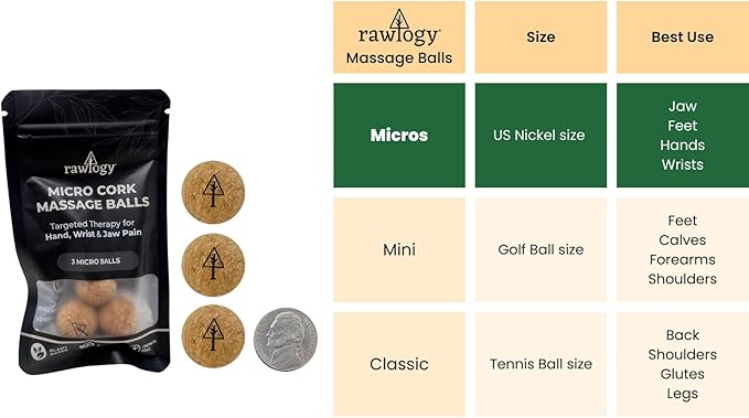 Travel Cork Massage Ball | Lightweight, Sustainable Alternative to Lacrosse Ball for Muscle Pain Relief (Extra Small 0.75 Inch (Pack of 3), Sanded Cork)-Ruum Studio Home