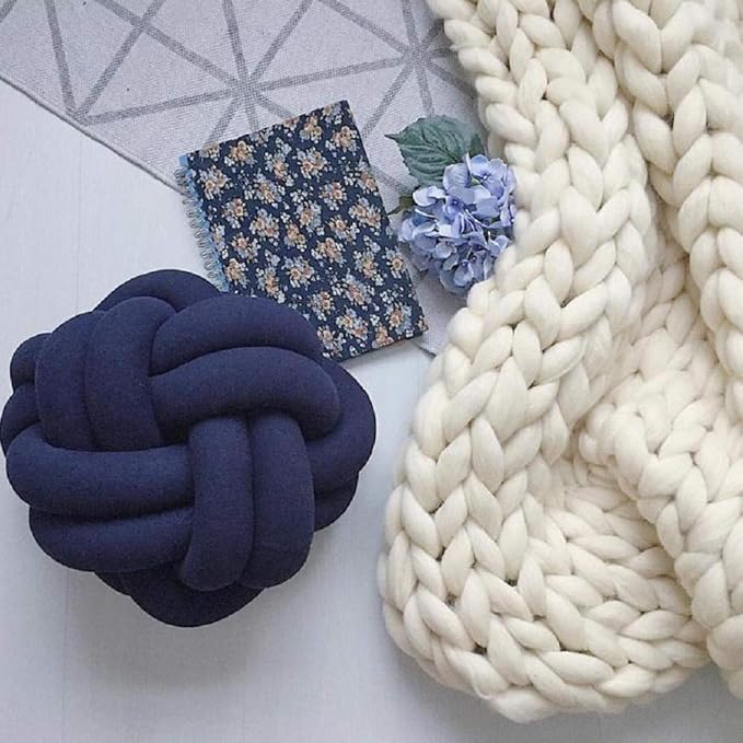 Chunky Knit Blanket Hand Made Merino Wool Throw Boho Bedroom Sofa Home Decor Giant Yarn(Ivory White 40"x60")-Ruum Studio Home