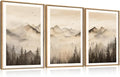 Celestdeco Nature Misty Forest Framed Canvas Wall Art Set, Foggy Landscape Wall Decor, Watercolor Pine Tree Wall Painting, Large Mountains Art Print for Living Room, Bedroom, Office - 24"X36"X3-Ruum Studio Home