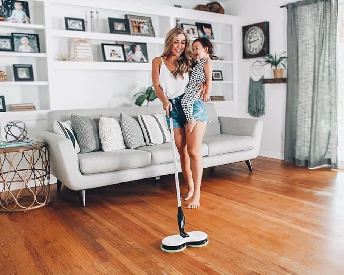 Electric Mop for Floor Cleaning, As Seen On TV, Cordless Spin Mopper Motorised Electric Mops for Hardwood Tile Laminate Floor Daily Light Cleaning (No Water Tank)-Ruum Studio Home