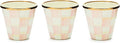 MACKENZIE-CHILDS Enamel Herb Pots, Small Plant Pots for Herbs or Flowers, Set of 3, Pink-and-White Rosy Check-Ruum Studio Home
