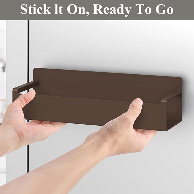 4 Pack Magnetic Spice Rack Organizer for Refrigerator and Oven, Brown Fridge Organizers and Storage for Kitchen-Ruum Studio Home