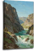 Natural mountain stream scenery poster suitable for bedroom beautiful blue sky flowing river scenery suitable for living room dormitory office-Ruum Studio Home
