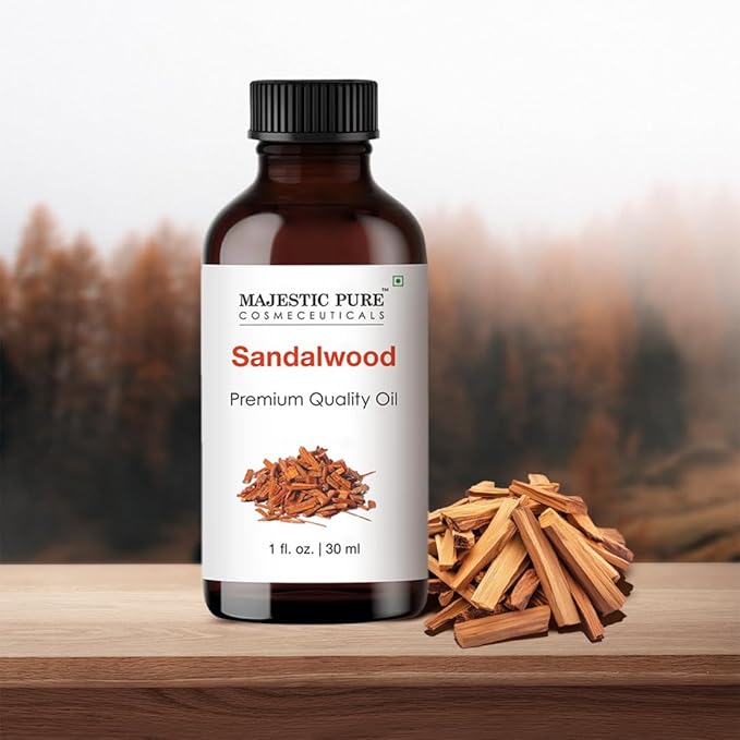 Majestic Pure Sandalwood Essential Oil with Glass Dropper - 1 Fl Oz - 100% Pure and Natural Sandalwood Oil - Premium Grade Essential Oils for Diffuser, Aromatherapy, Soap and Candle Making-Ruum Studio Home