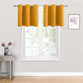ChrisDowa Small Kitchen Valances for Windows - Grommet Short Thermal Insulated Room Darkening Window Valances Curtains for Living Room (2 Panels, Mustard Yellow, 52 x 18 Inch)-Ruum Studio Home