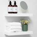 Homeforia White Floating Shelves 16 inch, High End Solid Real Wood 16inch Bathroom Floating Shelf for Wall Mounted, White Wooden 16 Floating Shelves, Heavy Duty Bracket, 16 X 6.5 X 1.75 inch, Set of 4-Ruum Studio Home