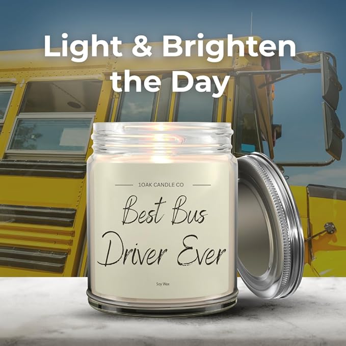 1OAK Vanilla Candle - Thank You Bus Driver Gifts for Women, Men - Bus Driver Appreciation & Retirement Gifts-Ruum Studio Home