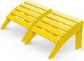 GREENVINES Adirondack-Ottoman | Set of 2 | HDPE Plastic | Outdoor Footrest | All Weather | Foot Rest | Foot Stool | Yellow | for Adirondack Chair | for Patio Backyard Pool-Ruum Studio Home
