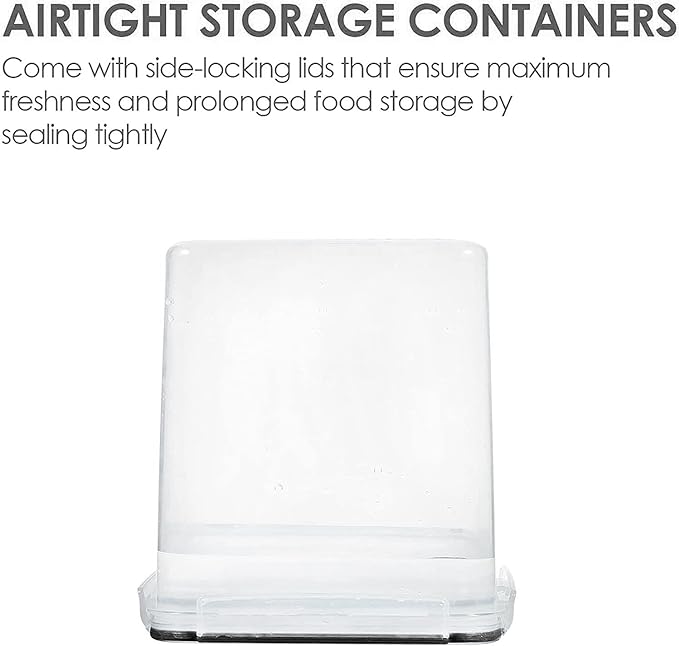Vtopmart Food Storage Containers 4.3L / 145.4oz, 4 Pieces BPA Free Plastic Airtight Canister for Flour, Sugar, Baking Supplies, with 4 Measuring Cups and 24 Labels, Black-Ruum Studio Home