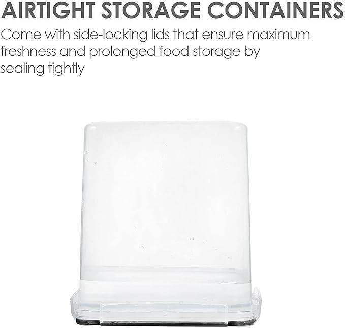 Vtopmart Food Storage Containers 2.5L / 84.5oz, 4 Pieces BPA Free Plastic Airtight Canister for Flour, Sugar, Baking Supplies, with 4 Measuring Cups and 24 Labels, Black-Ruum Studio Home