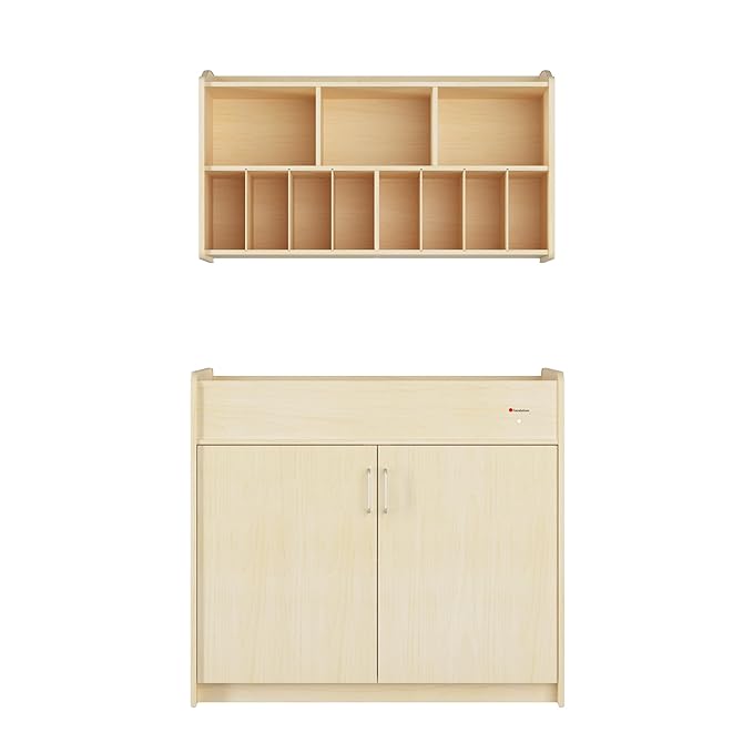 Foundations Wall-Mounted Diaper Organizer for Daycares, 3 Large & 8 Small Storage Compartments, Wood Construction, Maximum Durability-Ruum Studio Home