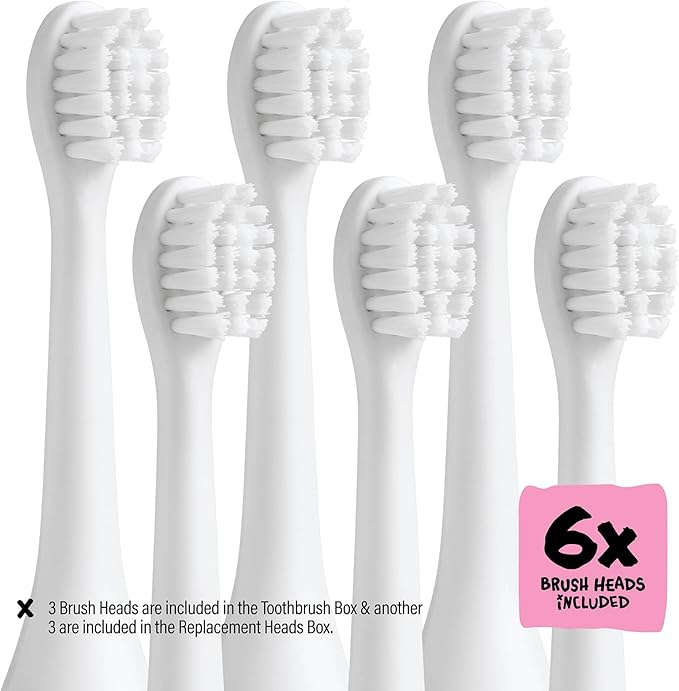 Kids Electric Toothbrush - Rechargeable Vibrating Toothbrush with Timer, Includes 6 Replacement Heads, Gently Cleans Teeth, for Girls and Boys, Kids & Toddlers Age 2+, Cheetah-Ruum Studio Home
