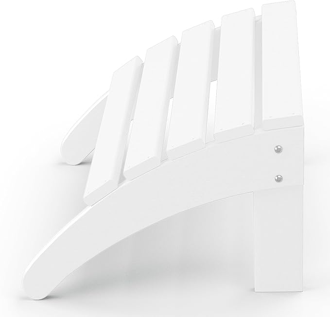 WestinTrends Outdoor Ottoman, Patio Adirondack Ottoman Foot Rest, All Weather Poly Lumber Folding Foot Stool for Adirondack Chair, Widely Used for Outside Porch Pool Lawn Backyard, White-Ruum Studio Home