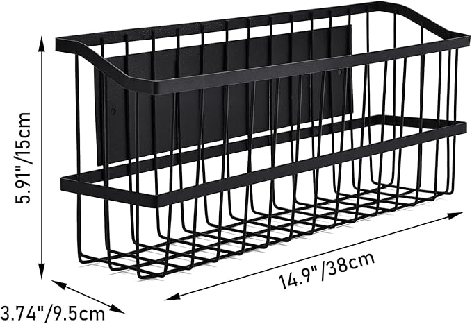 Magnetic Storage Basket, Large Magnetic Fridge Basket with Strong Magnet for Kitchen Laundry Room Office School Organization and Home Dryer Ball Storage, 14.96"x3.74"x5.91"-Ruum Studio Home