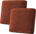 H.VERSAILTEX Velvet Stretch Couch Cushion Cover Plush Cushion Slipcover for Chair Loveseat Sofa Cushion Furniture Protector Seat Cushion Sofa Cover (2 Piece Large Sofa Cushion Covers, Rust)-Ruum Studio Home