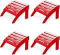GREENVINES Adirondack-Ottoman | Set of 4 | HDPE Plastic | Outdoor Footrest | All Weather | Foot Rest | Foot Stool | Red | for Adirondack Chair | for Patio Backyard Pool-Ruum Studio Home