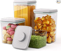 Pop Storage Set – 4 Pack Airtight Food-Grade Containers with Lids, BPA-Free, with Measurement Marks for Flour, Sugar, Pantry Organization-Ruum Studio Home