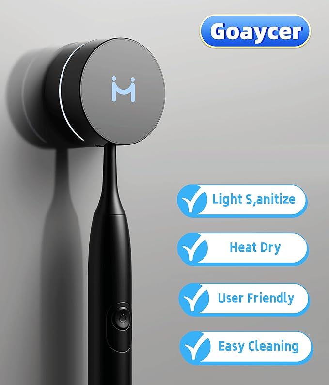Toothbrush Holders for Bathroom,Smart Toothbrush Cleaner with Heat Dryer, Rechargeable Toothbrush Covers-Ruum Studio Home