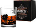 Old Fashioned Whiskey Glasses, Stemless Wine Glasses with Gift Box, 10Oz Rocks Glass for Scotch Cocktail Bourbon Vodka Liquor, Unique Gifts for Dad, Husband, Father's Day, Anniversary-Ruum Studio Home