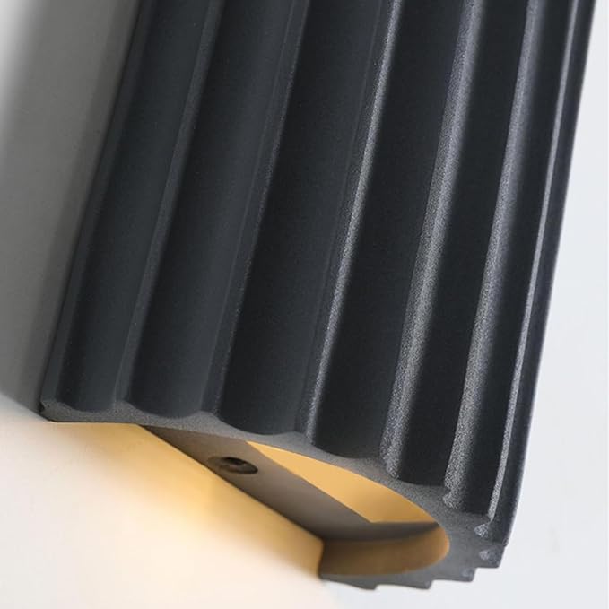 LightInTheBox Modern LED Wall Sconce Minimalist Resin Wall Light Nordic Style Half-Cylinder Tree Root Desgin Up and Down Light for Stairs Hallway Bedroom (Grey)-Ruum Studio Home
