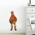 Cool Cowboy Chicken Wall Stickers Peel and Stick, Chicken Lover Gifts Window Stickers Removable, Funny Farm Chicken Wall Decals Decor, Weird Gifts for Friends-Ruum Studio Home