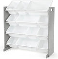 Humble Crew Kids Toy Storage Organizer with 12 Plastic Bins, Grey/White – Removable Bins for Playroom, Bedroom, Toddler Furniture for Boys and Girls Ages-Ruum Studio Home