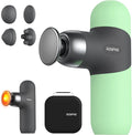 RENPHO Mini Thermal Massage Gun with Heat, Portable Deep Tissue Percussion Massager, Color Silicone Sleeves Travel Size with Carry Case, Spearmint-Ruum Studio Home