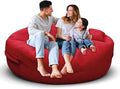 Bean Bag Chair for Adults 5FT,Soft Removable Cover for Teens/Girls Bedroom,Fluffy Giant Round Floor Beanbag Lounger Chairs (No Filler,Big Red)-Ruum Studio Home