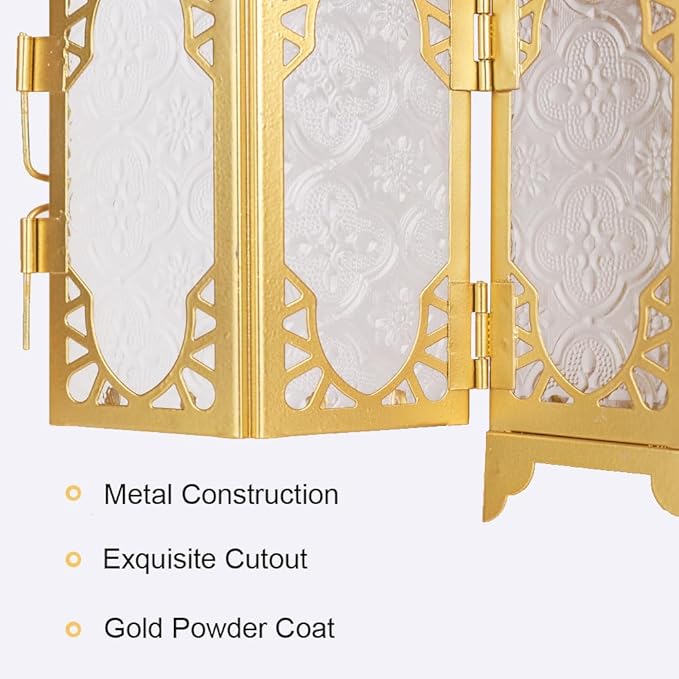 NEEDOMO 12.8'' Moroccan Lanterns Decorative Indoor & Outdoor, Vintage Christmas Candle Holder, Metal Lanterns Decorative, Table, Patio, Porch, Shelf, Christmas Spring Ramadan Eid Home Decor (Golden)-Ruum Studio Home