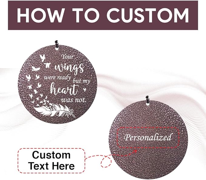 Wind Chimes Personalized, Metal Deep Tone Wind Chimes in Loving Memory, Custom Text for Loss of Loved Mom/Dad, Sympathy Gifts Wind Chime Memorial Gifts for Funeral Outdoor 36inch-Ruum Studio Home