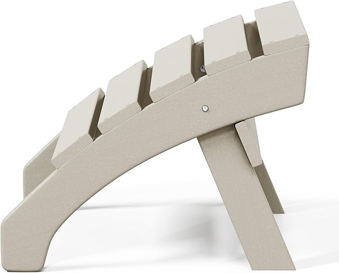 WestinTrends Dylan Outdoor Patio HDPE Adirondack Ottoman Footrest, Sand-Ruum Studio Home