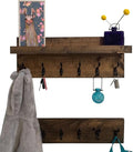 Coat Rack with Shelf Wall Mounted with Storage (Choose Your Length) Towel Rack Entryway Organizer Key Hooks (28" L (7 Hooks) Set of 2)-Ruum Studio Home