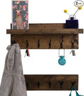 Coat Rack with Shelf Wall Mounted with Storage (Choose Your Length) Towel Rack Entryway Organizer Key Hooks (20" L (5 Hooks) Set of 2)-Ruum Studio Home
