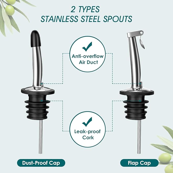 vancasso 20 Oz Ceramic Olive Oil Dispenser Bottle, Bottle Dispenser with Spout and Funnel for Kitchen,Suitable for Oil, Vinegar, Coffee Syrups & Other Liquids，BK-Ruum Studio Home