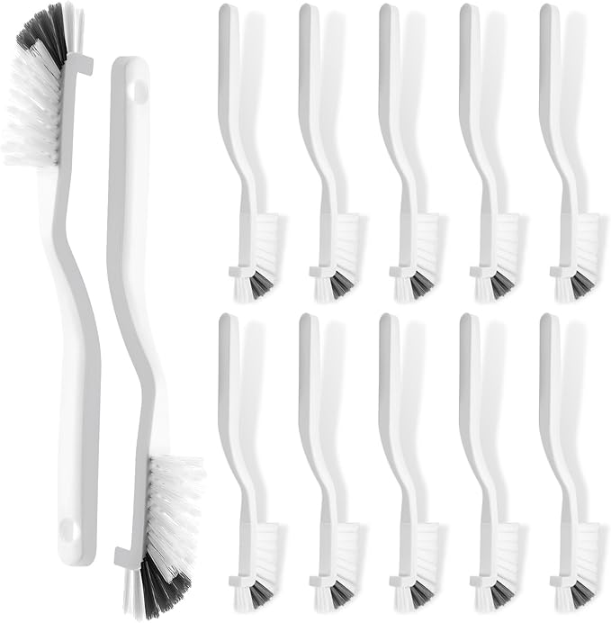 Yinkin 12 Pcs Kitchen Scrub Brush Bulk Sink Bathroom Edge Corner Cleaning Brush Right Angle Mini for Grout Household Dishwasher Tile Lines Window Track Deep Cleaning with Stiff Bristles-Ruum Studio Home