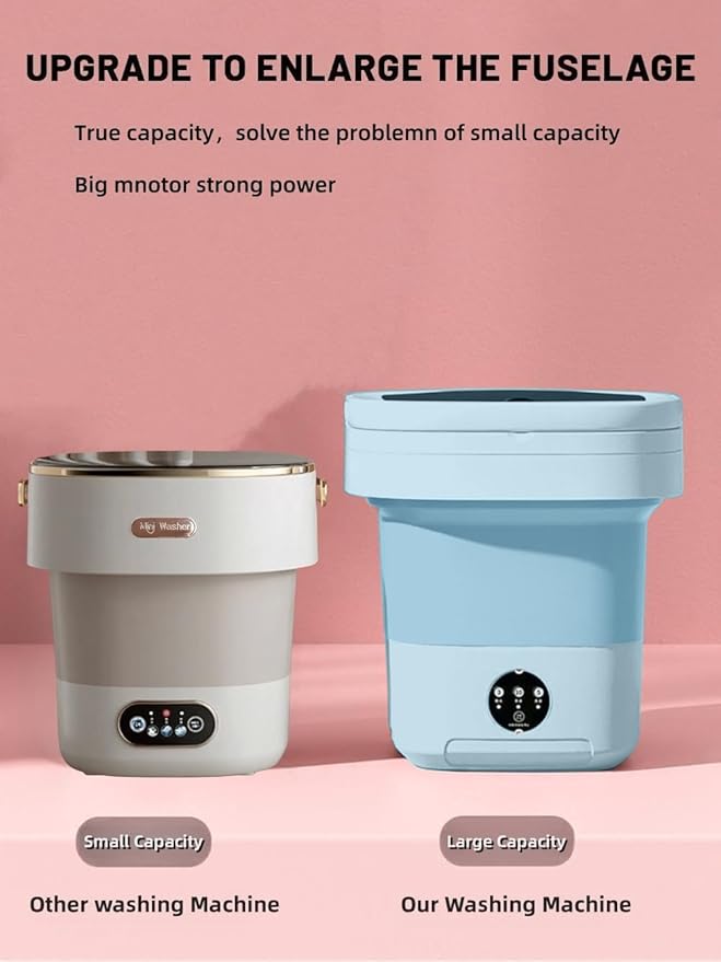 Portable Washing Machine, Mini Washer,16L Upgraded Large Capacity Foldable Washer.Deep Cleaning of Underwear, Baby Clothes and Other Small Clothes.Suitable for Apartments, Dormitories, Hotels.(Blue)-Ruum Studio Home
