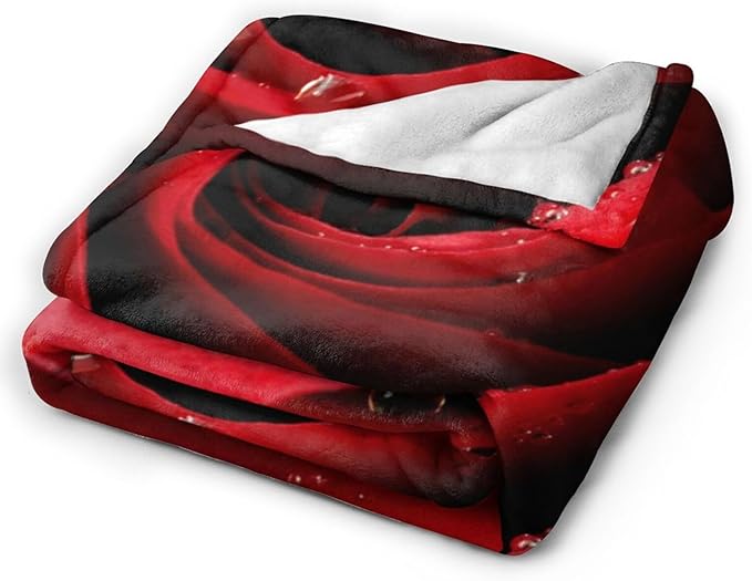 HGOD DESIGNS Red Rose Throw Blanket Ultra Soft Warm All Season Rose Decorative Fleece Blankets for Bed Chair Car Sofa Couch Bedroom 40"X50"-Ruum Studio Home
