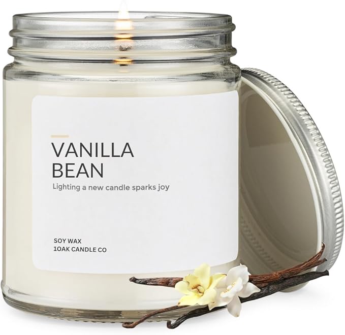1OAK Soy Wax Scented Candles - Vanilla Bean Candle - Vanilla Candles for Home - Hand-Poured (7oz.)-Ruum Studio Home