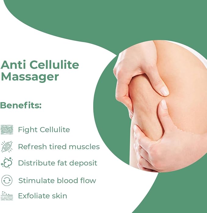 Anti Cellulite Massager Roller - Anticellulite Fascia Blaster for Cellulite Remover - Improves Blood Flow Use Cellulite Brush & Cellulite Roller with Cream or Oil for Cellulite Treatment-Ruum Studio Home