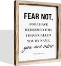 Christian Wooden Wall Sign, Bible Verse Hanging Decor, Master Bedroom Decors, Religious Home Decor, Framed Wall Plaque Sign 15 * 11.5 inches, Christian Gift, Fear Not, for I Have Redeemed You-Ruum Studio Home