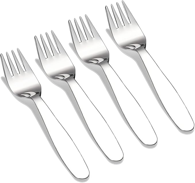 VANRA Premium 18/8 Stainless Steel Children's Cutlery - 5.8-inch Kids Dinner Forks, 4 Pieces Silverware Flatware Utensil Set for Home & School-Ruum Studio Home
