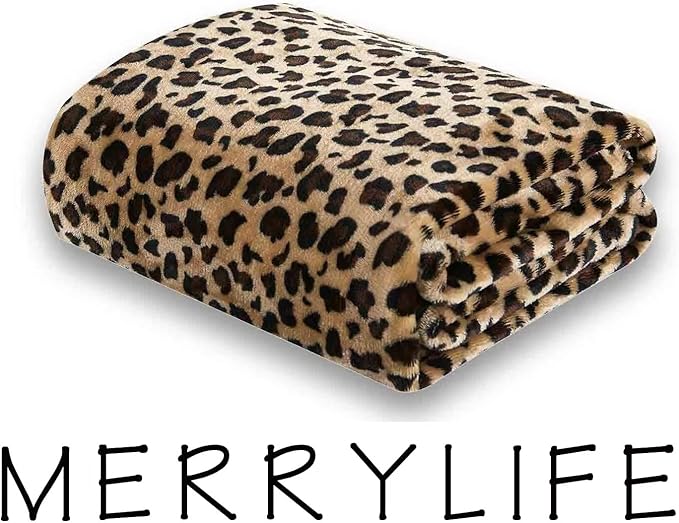 MERRYLIFE Leopard Throw Blanket Decorative Fleece Throw | Ultra-Plush Colorful Oversized | Couch Blanket Travel Lap | (50" 60", Cheetah)-Ruum Studio Home