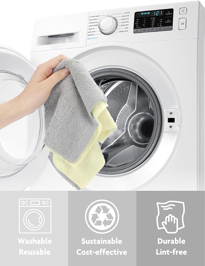 Fantasticlean Microfiber Cleaning Cloth Roll -75 Pack, Tear Away Microfiber Towels, 12" x 12", Reusable, Washable, Scratch Free, Ultra Absorbent Dish Rags for Car, Home, Garage or Shop (Beige)-Ruum Studio Home