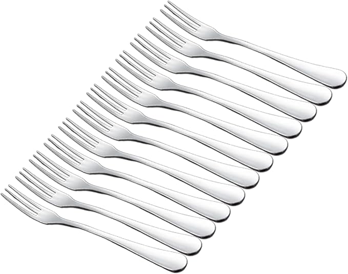 Crab Stainless Steel Forks,Small Appetizer Fork 3 Prong Tasting Escargot Forks Portable Cocktail Salad Fruit Forks for Kitchen Accessory Wedding Party,Set of 12, 4.8 Inches-Ruum Studio Home