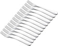 Crab Stainless Steel Forks,Small Appetizer Fork 3 Prong Tasting Escargot Forks Portable Cocktail Salad Fruit Forks for Kitchen Accessory Wedding Party,Set of 12, 4.8 Inches-Ruum Studio Home