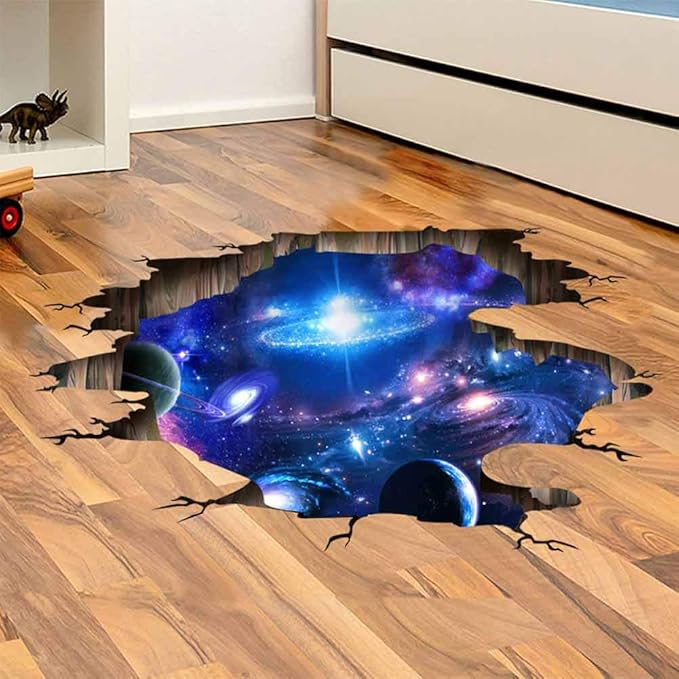 Blue Purple Galaxy Wall Decals, Removable Sticker,The Art Magic 3D Milky Way Dreamscape Home Decor (4 Sheets)-Ruum Studio Home