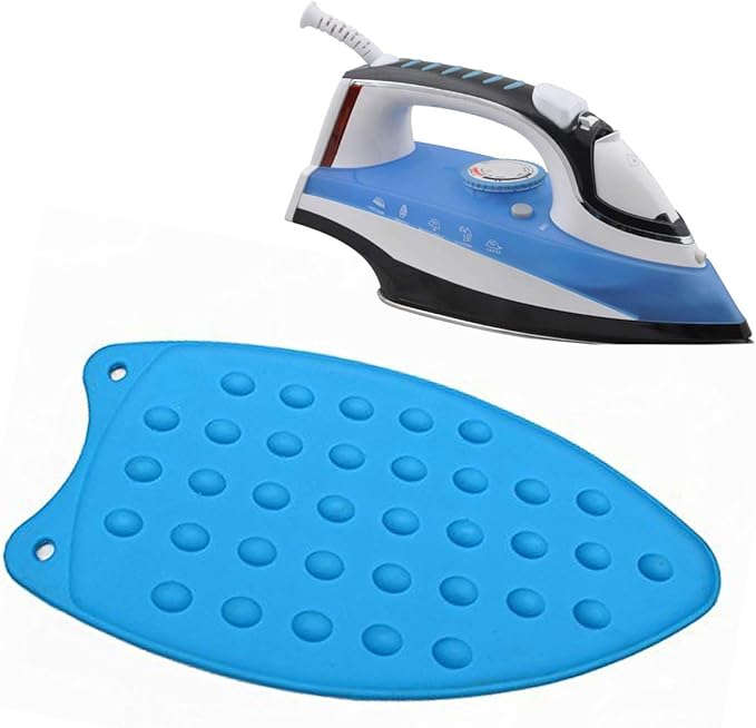 Bringsine Silicone Iron Rest Pad for Ironing Board Hot Resistant Mat(Blue)-Ruum Studio Home